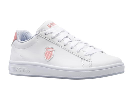 96599-938-M | COURT SHIELD | WHITE/PINK QUARTZ/XENON BLUE