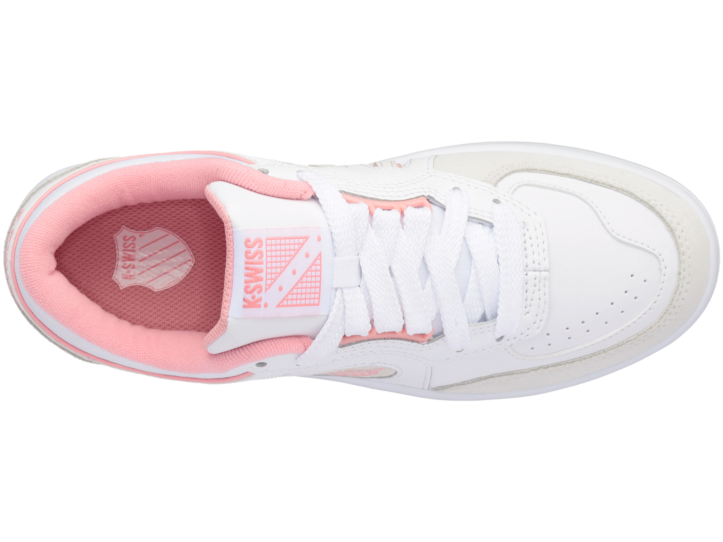 96802-973-M | WOMENS NORTH COURT | WHITE/FLAMINGO PINK