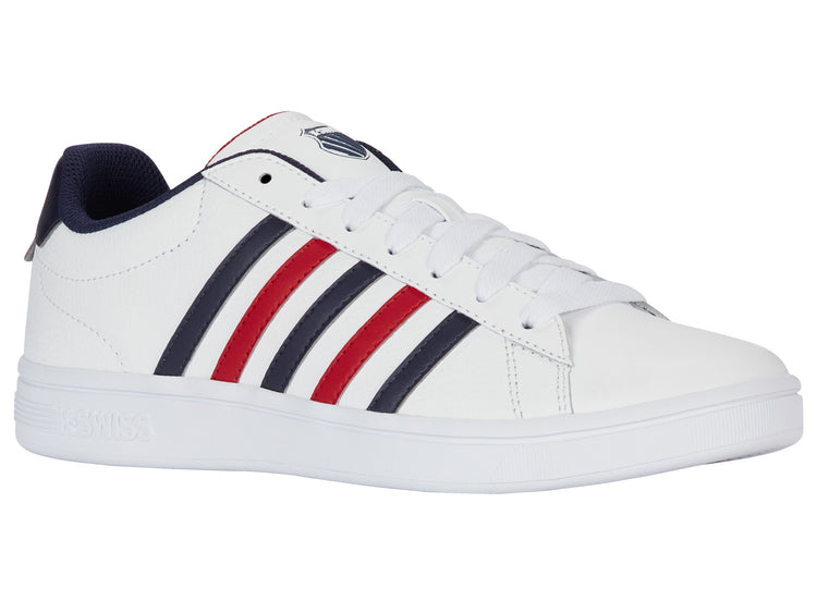 04413-983-M | COURT TIEBREAK II | WHITE/PEACOAT/SAMBA RED