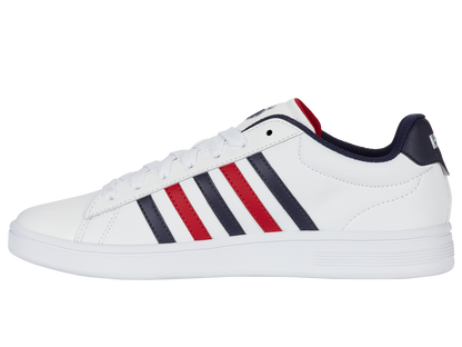 04413-983-M | COURT TIEBREAK II | WHITE/PEACOAT/SAMBA RED