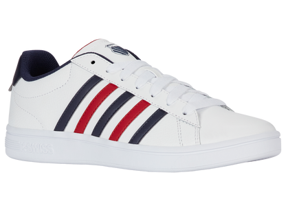 04413-983-M | COURT TIEBREAK II | WHITE/PEACOAT/SAMBA RED