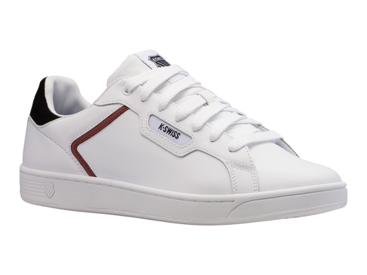 06347-123-M | MENS CLEAN COURT II CMF | WHITE/BLACK/COWHIDE