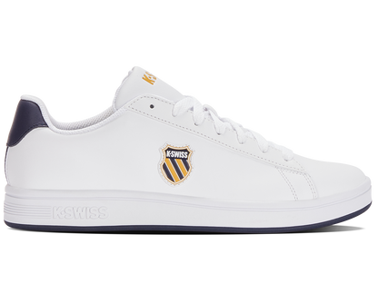 06599-856-M | COURT SHIELD | WHITE/NAVY/HONEY GOLD