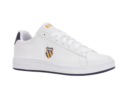 06599-856-M | COURT SHIELD | WHITE/NAVY/HONEY GOLD