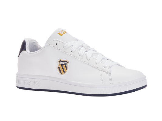 06599-856-M | COURT SHIELD | WHITE/NAVY/HONEY GOLD