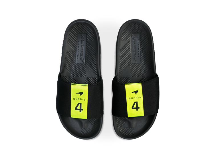 08951-071-M | SLIDE SANDAL LN X MCLAREN | BLACK/SAFETY YELLOW