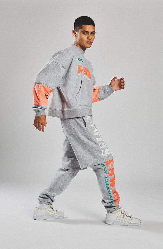 104359-034 | WILLY MOCK NECK KANGAROO | HEATHER GREY