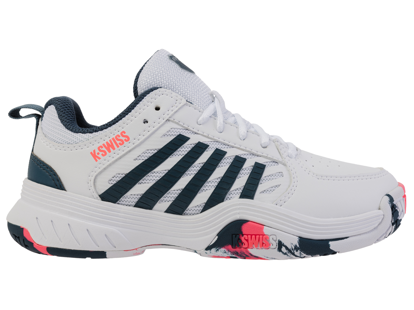 54428-129-M | COURT EXPRESS 2 | WHITE/STARGAZER/NEON BLAZE