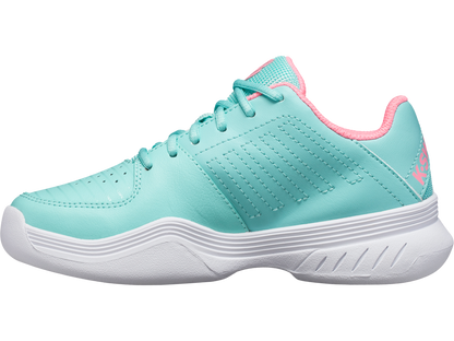 56934-437-M | COURT EXPRESS CARPET | ARUBA BLUE/SOFT NEON PINK/WHITE