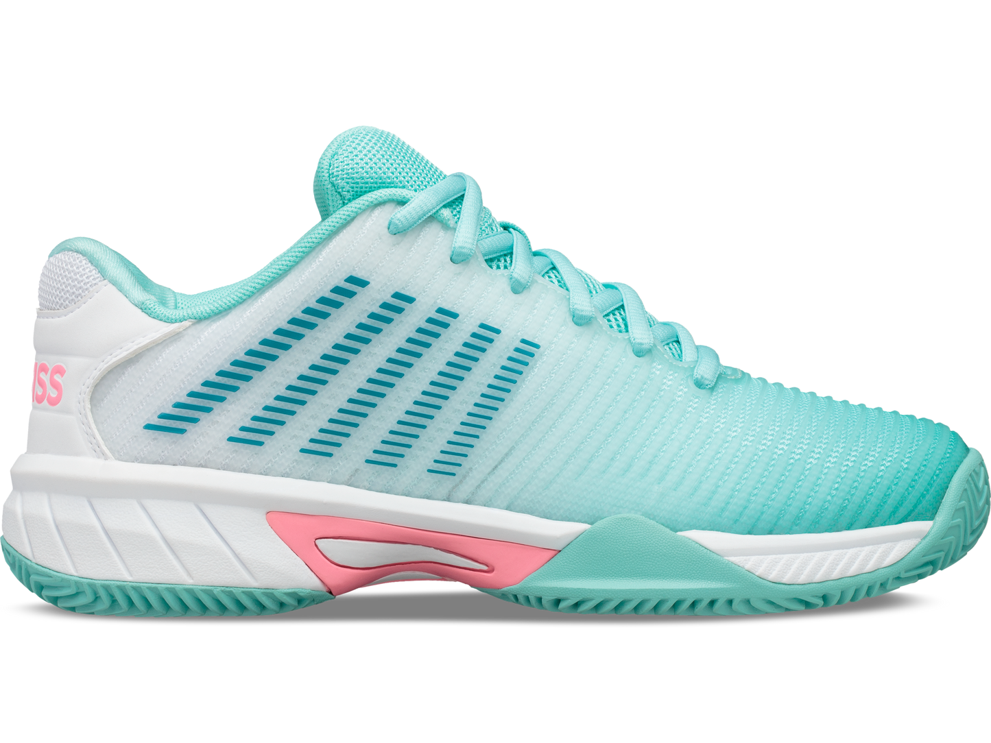 86614-439-M | HYPERCOURT EXPRESS 2 CLAY | ARUBA BLUE/WHITE/SOFT NEON PINK