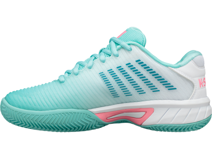 86614-439-M | HYPERCOURT EXPRESS 2 CLAY | ARUBA BLUE/WHITE/SOFT NEON PINK