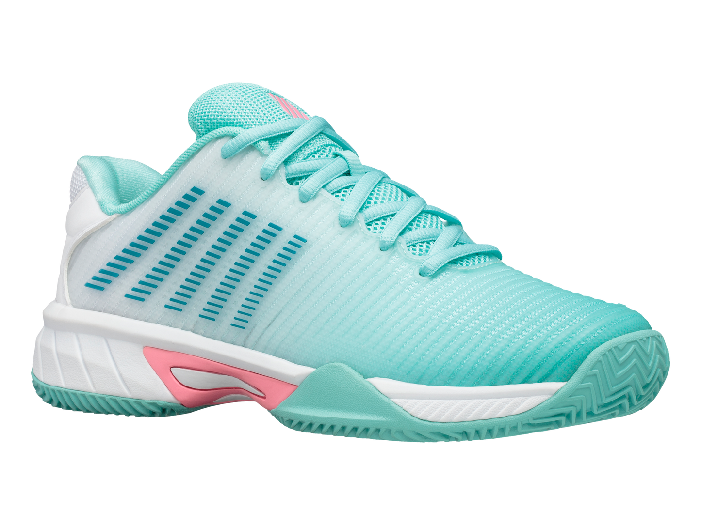 86614-439-M | HYPERCOURT EXPRESS 2 CLAY | ARUBA BLUE/WHITE/SOFT NEON PINK