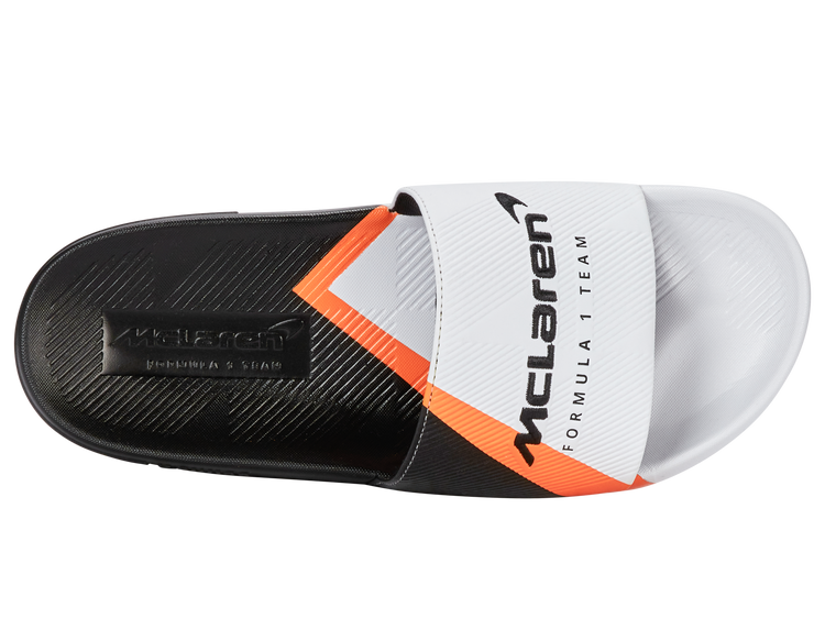 94422-196-M | SLIDE SANDAL X MCLAREN F1 TEAM | WHITE/BLACK/PAPAYA