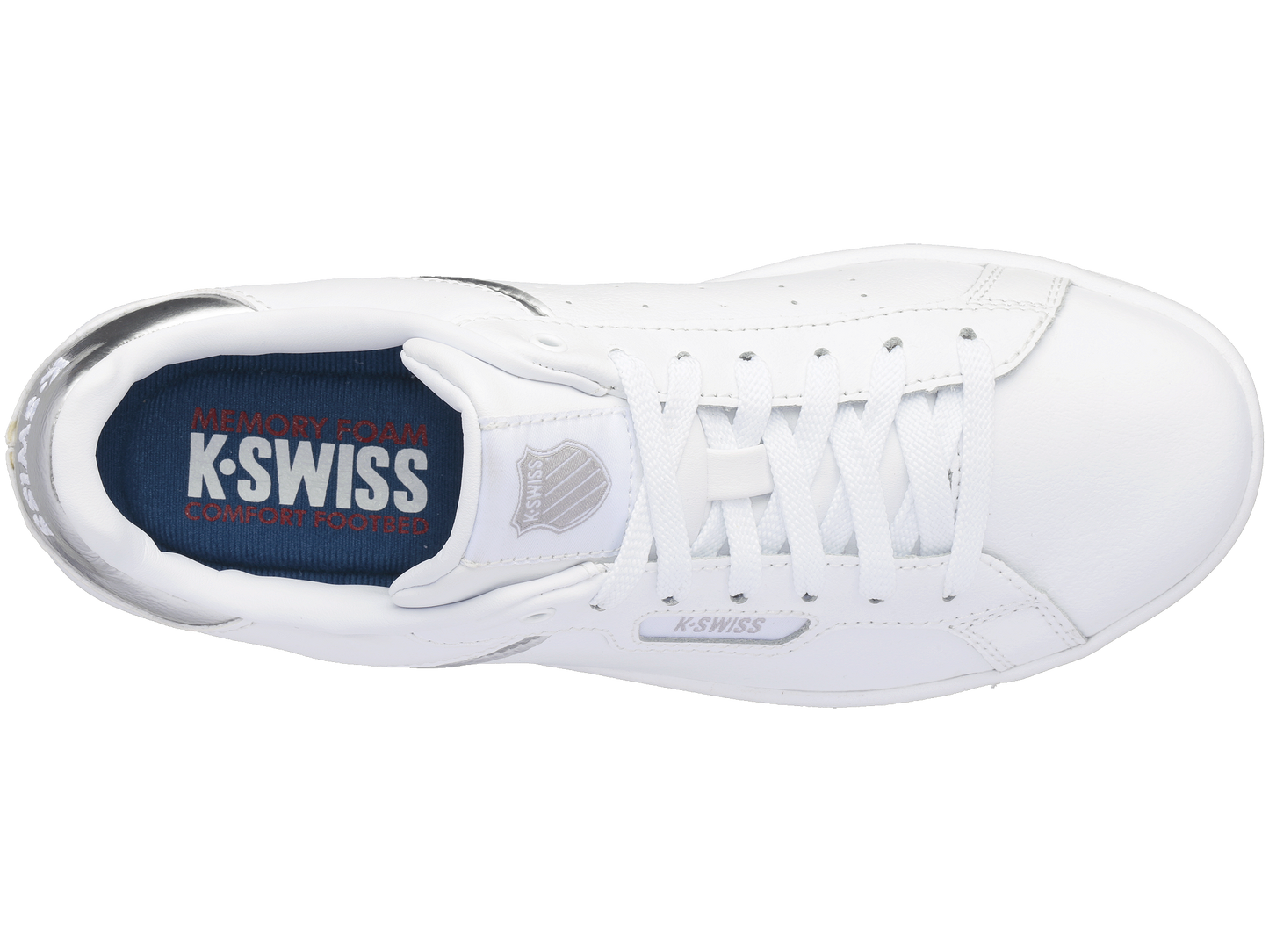 96347-110-M | WOMENS CLEAN COURT II CMF | WHITE/SILVER