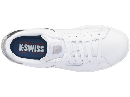96347-110-M | WOMENS CLEAN COURT II CMF | WHITE/SILVER