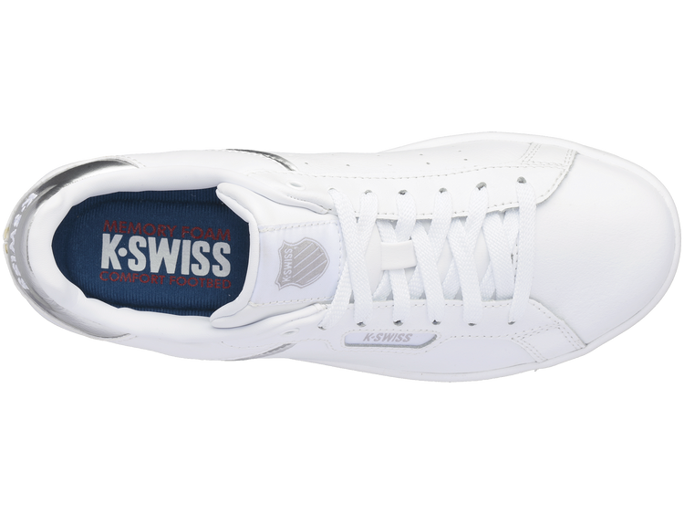 96347-110-M | WOMENS CLEAN COURT II CMF | WHITE/SILVER