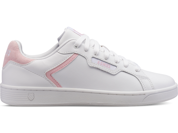 96347-179-M | WOMENS CLEAN COURT II CMF | WHITE/PARFAIT PINK