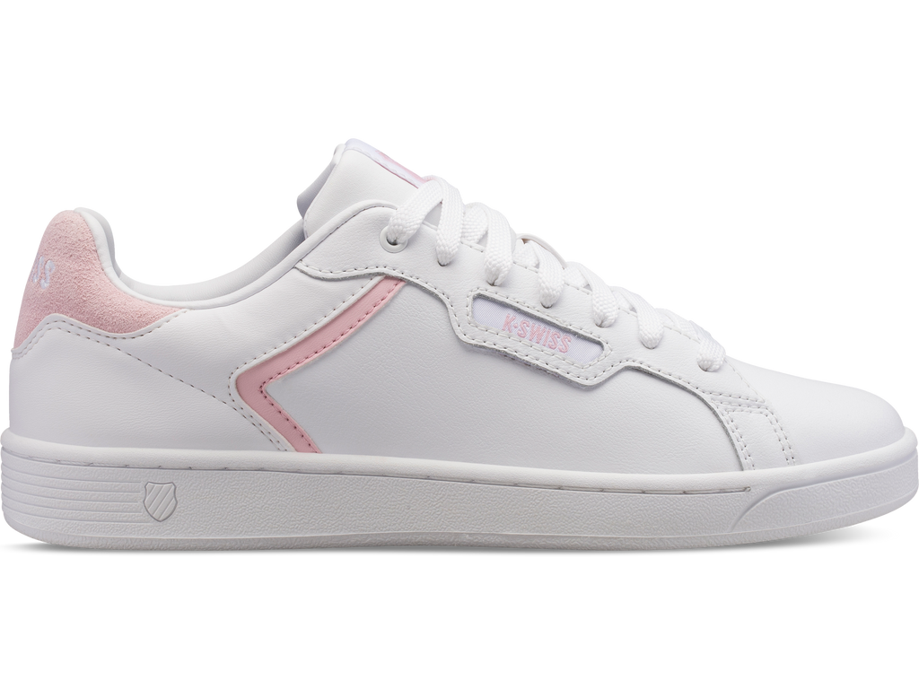 96347-179-M | WOMENS CLEAN COURT II CMF | WHITE/PARFAIT PINK