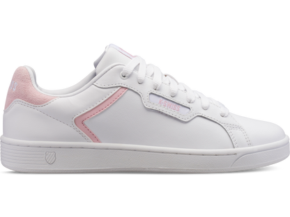 96347-179-M | WOMENS CLEAN COURT II CMF | WHITE/PARFAIT PINK