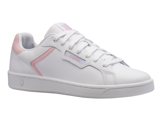 96347-179-M | WOMENS CLEAN COURT II CMF | WHITE/PARFAIT PINK
