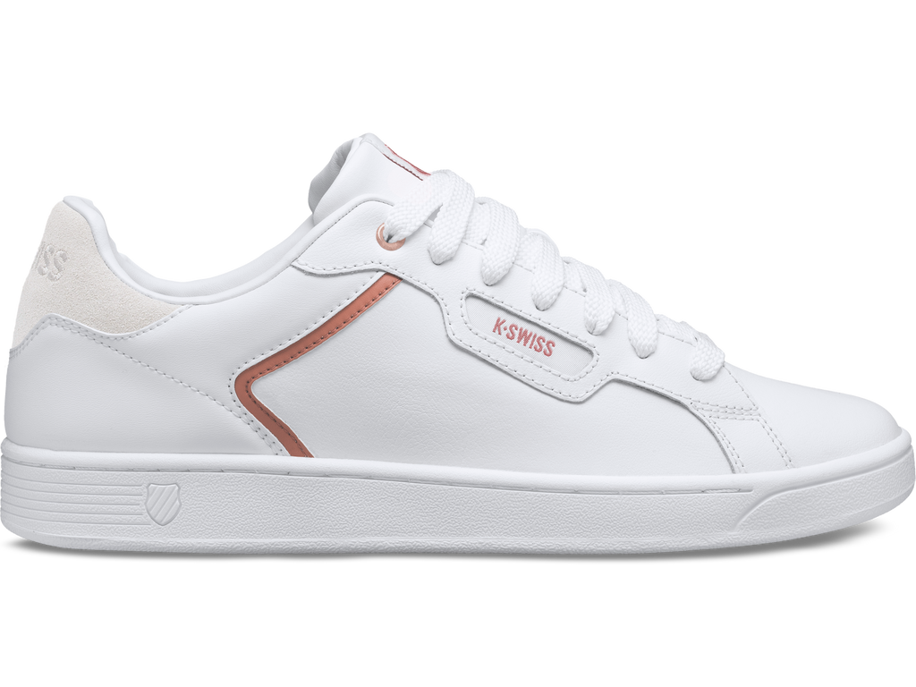 96347-188-M | WOMENS CLEAN COURT II CMF | WHITE/ROSE GOLD