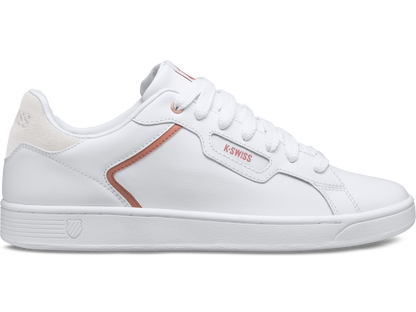 96347-188-M | WOMENS CLEAN COURT II CMF | WHITE/ROSE GOLD