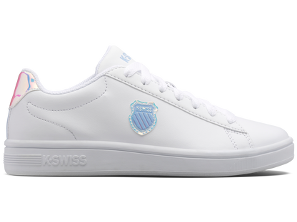 96599-161-M | COURT SHIELD | WHITE/CHAMBRAY BLUE/SAND CORAL