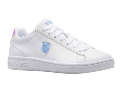 96599-161-M | COURT SHIELD | WHITE/CHAMBRAY BLUE/SAND CORAL