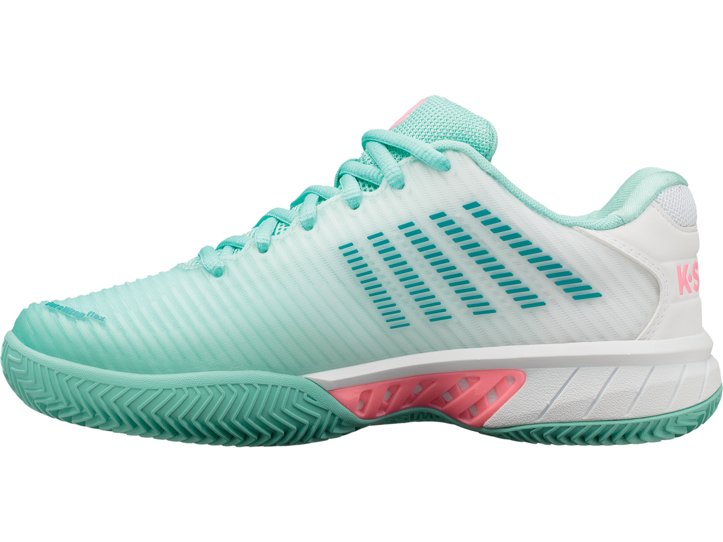 96614-439-M | HYPERCOURT EXPRESS 2 CLAY | ARUBA BLUE/WHITE/SOFT NEON PINK