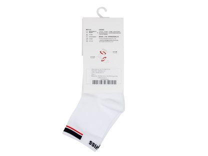 SX0406-161 | CREW SOCKS PREMIUM COTTON | WHITE/NAVY/RED