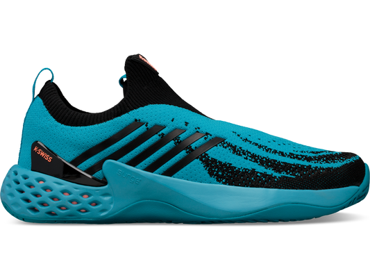 06137-476-M | MENS AERO KNIT | ALGIERS BLUE/BLACK/SOFT NEON ORANGE