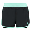 194250-010 | WOMENS HYPERCOURT SHORT 2 | BLACK / ALGIERS BLUE