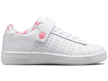 56808-140-M | COURT CASPER VLC | WHITE/FLAMINGO