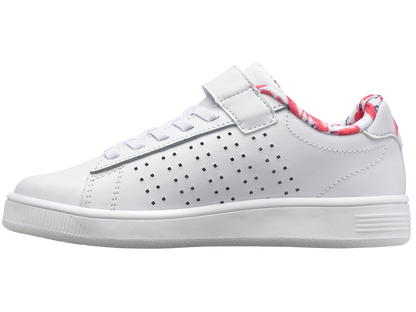 56808-140-M | COURT CASPER VLC | WHITE/FLAMINGO