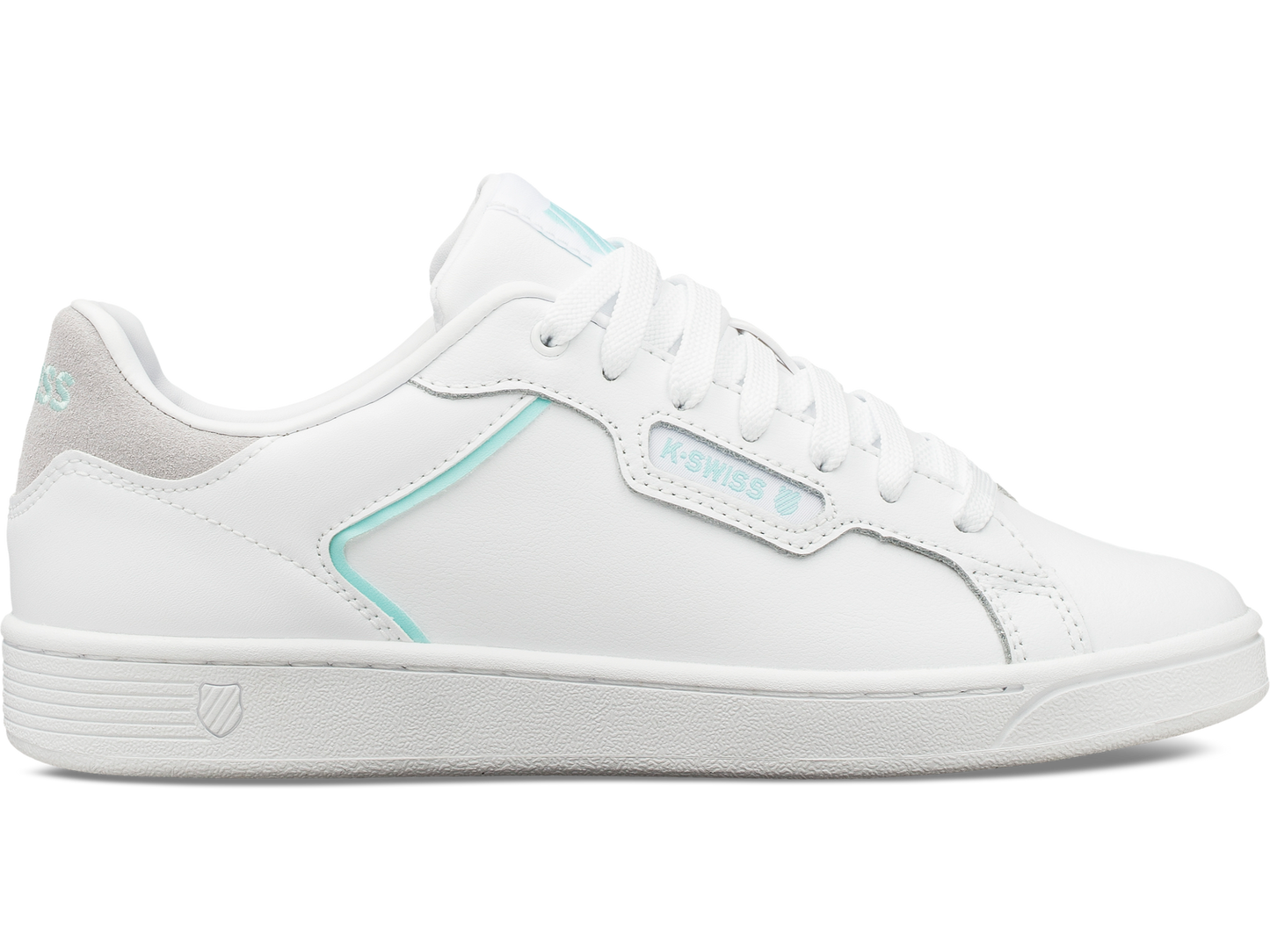 96347-124-M | WOMENS CLEAN COURT II CMF | WHITE/ARUBA BLUE/VAPOR BLUE