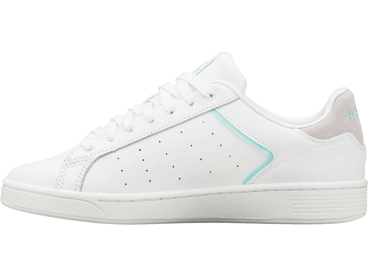 96347-124-M | WOMENS CLEAN COURT II CMF | WHITE/ARUBA BLUE/VAPOR BLUE