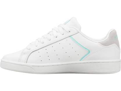 96347-124-M | WOMENS CLEAN COURT II CMF | WHITE/ARUBA BLUE/VAPOR BLUE
