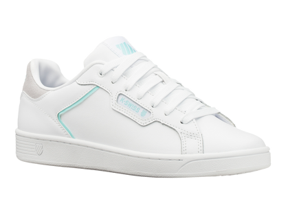 96347-124-M | WOMENS CLEAN COURT II CMF | WHITE/ARUBA BLUE/VAPOR BLUE