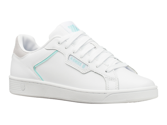 96347-124-M | WOMENS CLEAN COURT II CMF | WHITE/ARUBA BLUE/VAPOR BLUE