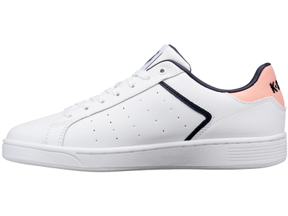 96347-145-M | WOMENS CLEAN COURT II CMF | WHITE/GRAYSTONE/PEACH NECTAR