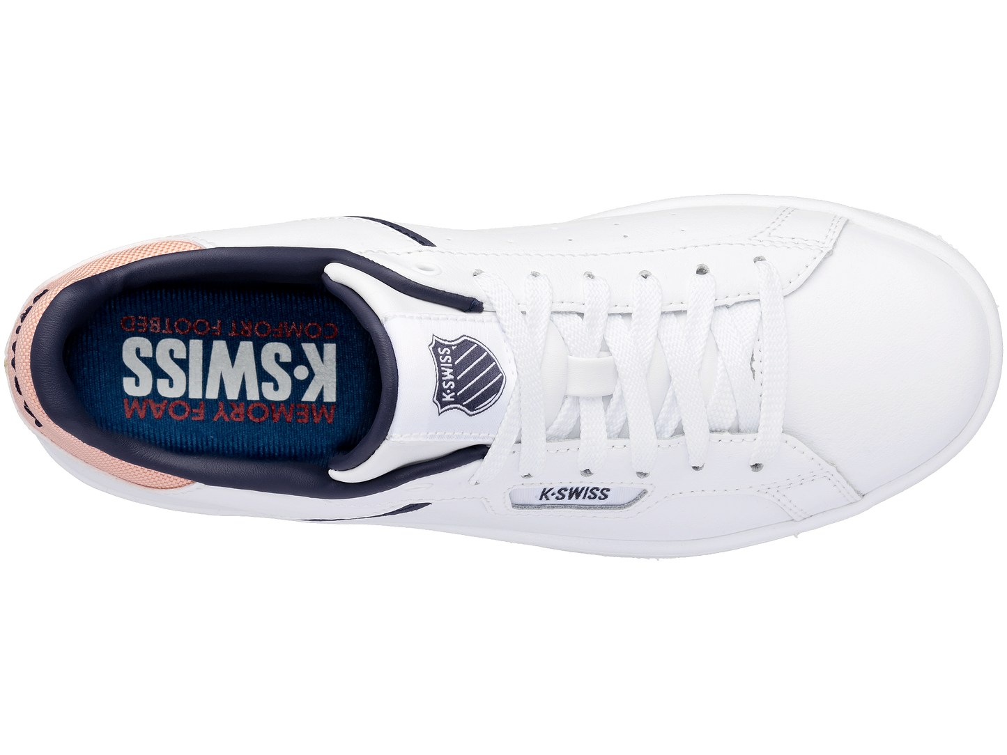 96347-145-M | WOMENS CLEAN COURT II CMF | WHITE/GRAYSTONE/PEACH NECTAR