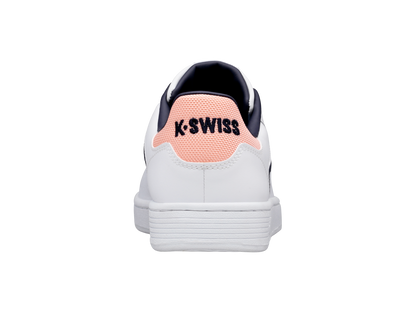 96347-145-M | WOMENS CLEAN COURT II CMF | WHITE/GRAYSTONE/PEACH NECTAR