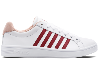 97011-116-M | COURT TIEBREAK | WHITE/BURGUNDY/PEACHY KEEN