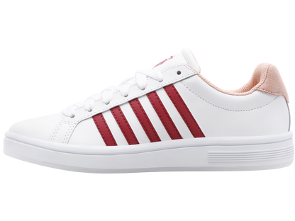 97011-116-M | COURT TIEBREAK | WHITE/BURGUNDY/PEACHY KEEN